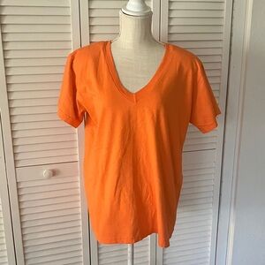 CONTEMPO CASUALS- Vintage 80’s Orange T-shirt shoulder‎ pads, one size fits all